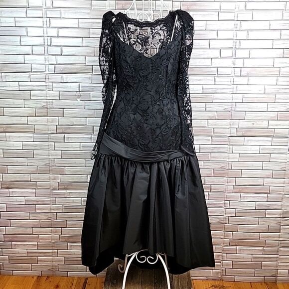 Vintage Union made black evening gown Size 10 - Picture 1 of 14